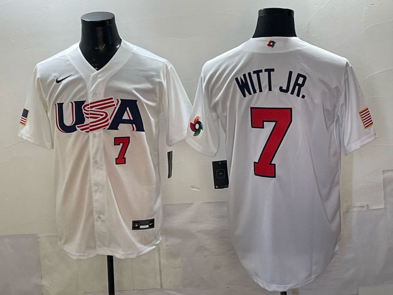 Men 2026 World Cub USA #7 Witt jr white Nike MLB Jersey style 08->more jerseys->MLB Jersey